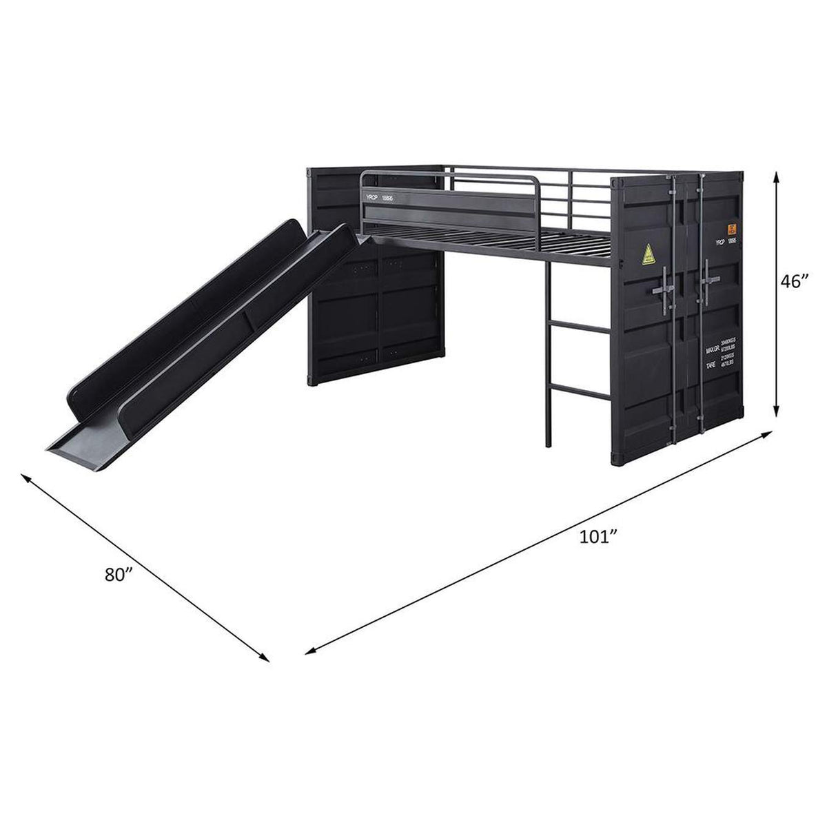 38305 Cargo Twin Loft Bed with Slide