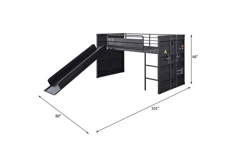 38305 Cargo Twin Loft Bed with Slide