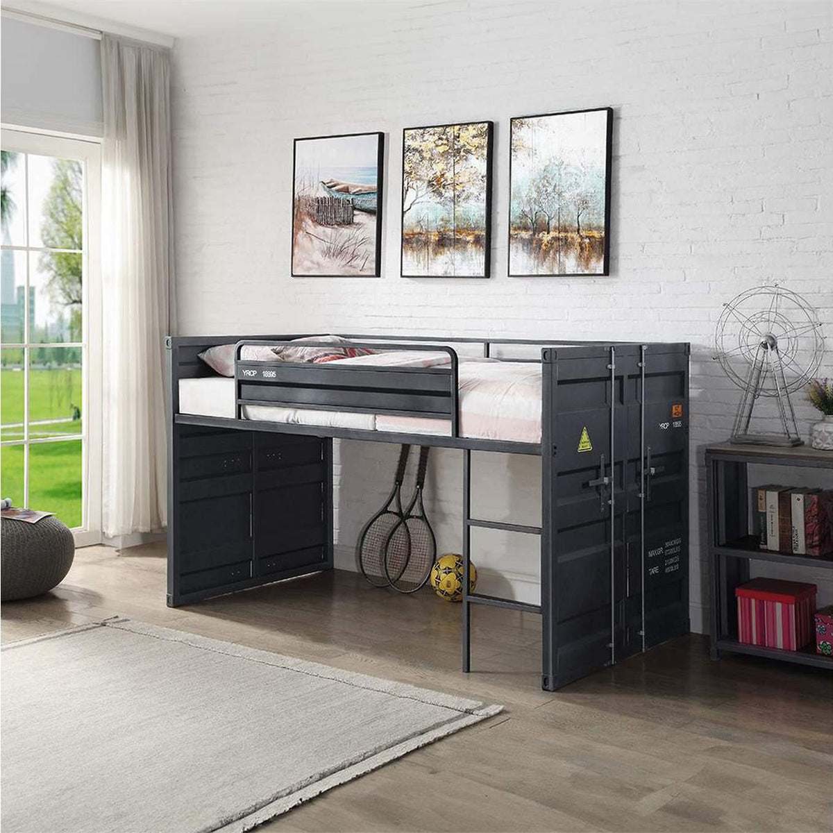 38305 Cargo Twin Loft Bed with Slide