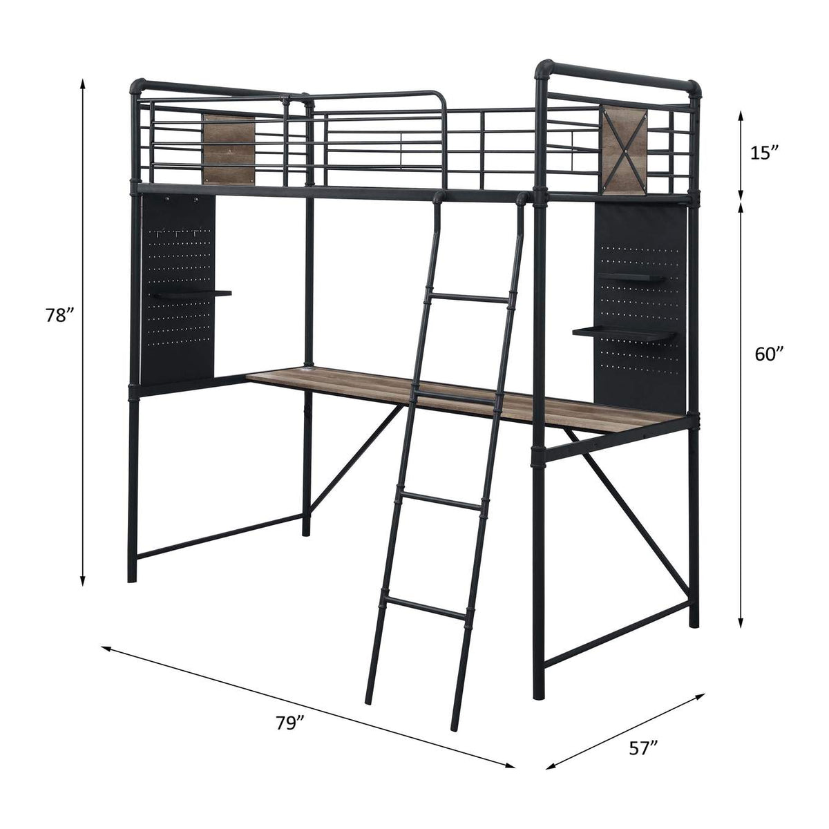 38310 Cordelia Twin Loft Bed with Desk
