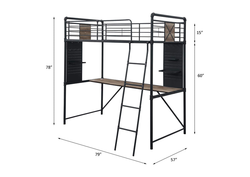 38310 Cordelia Twin Loft Bed with Desk