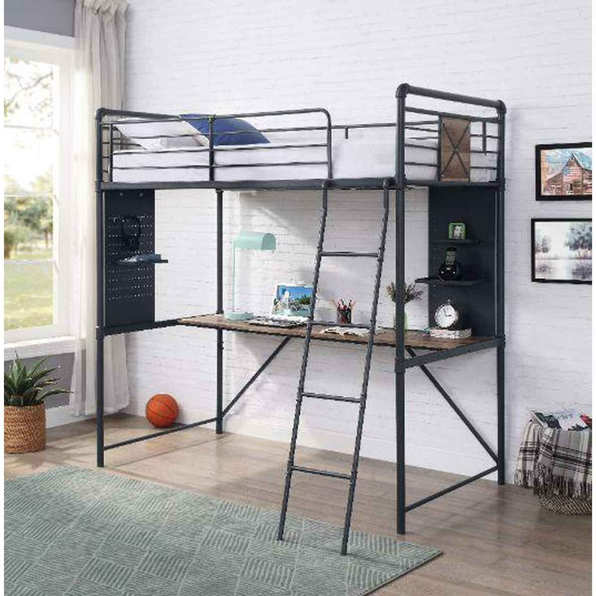 38310 Cordelia Twin Loft Bed with Desk