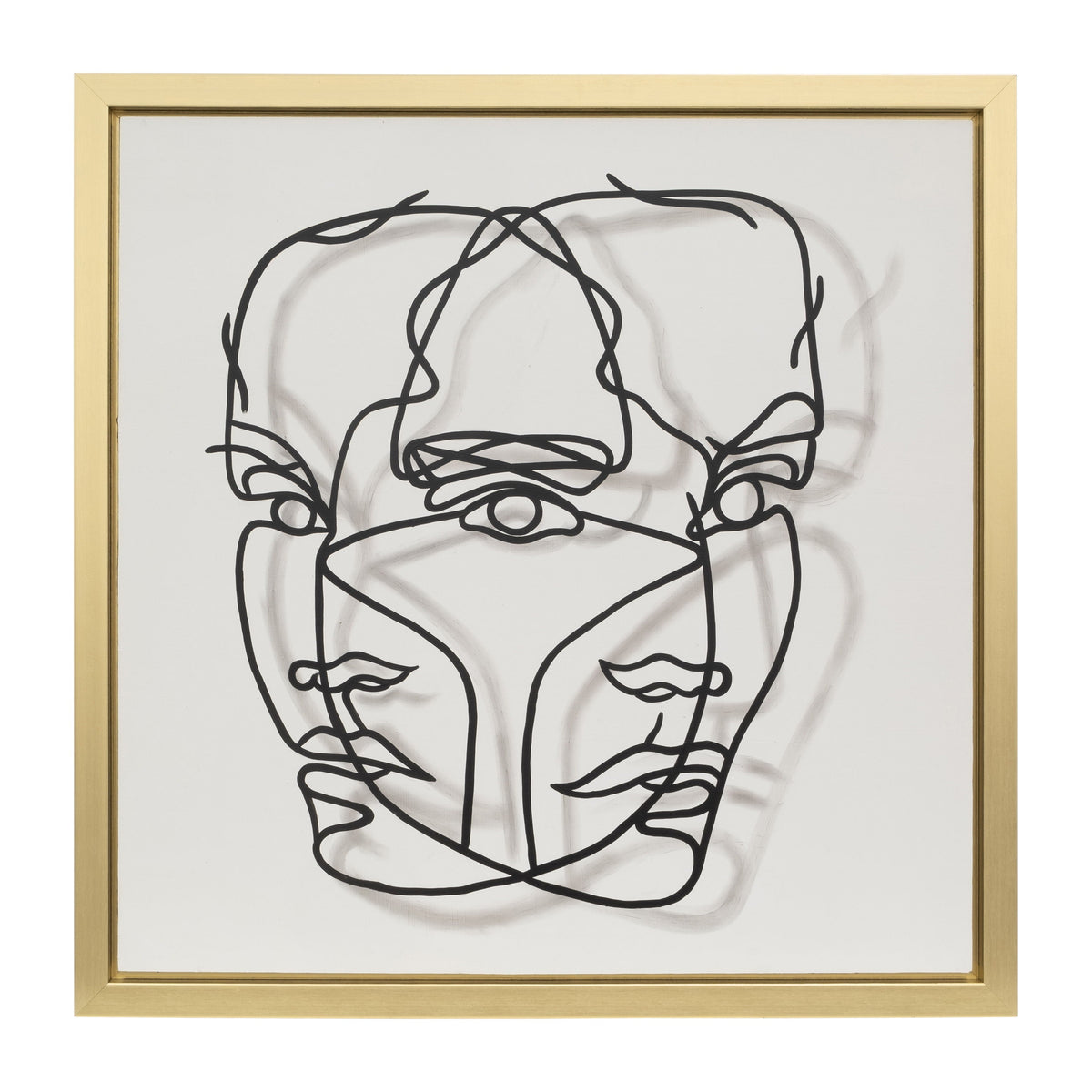 Frame Hand Painted Face Illusion - White / Black
