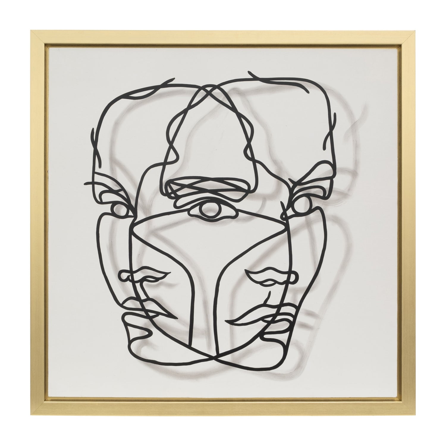 Frame Hand Painted Face Illusion - White / Black