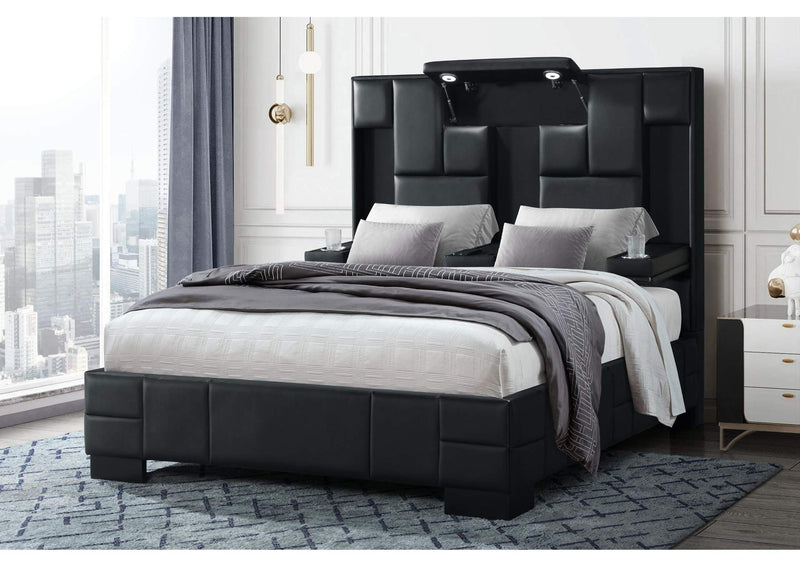 OSCAR-BLACK-QB-N OSCAR BLACK QUEEN BED NO WOOD TRIM