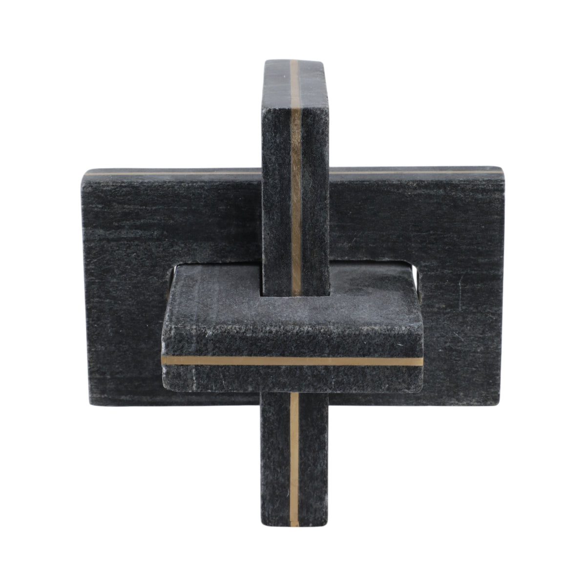 Walton Medium Marble And Brass Knot - Black