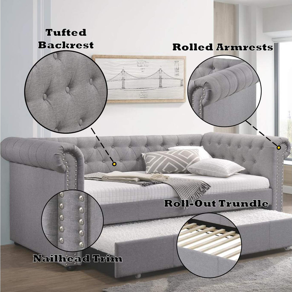 39405 Justice Daybed with Trundle - Twin