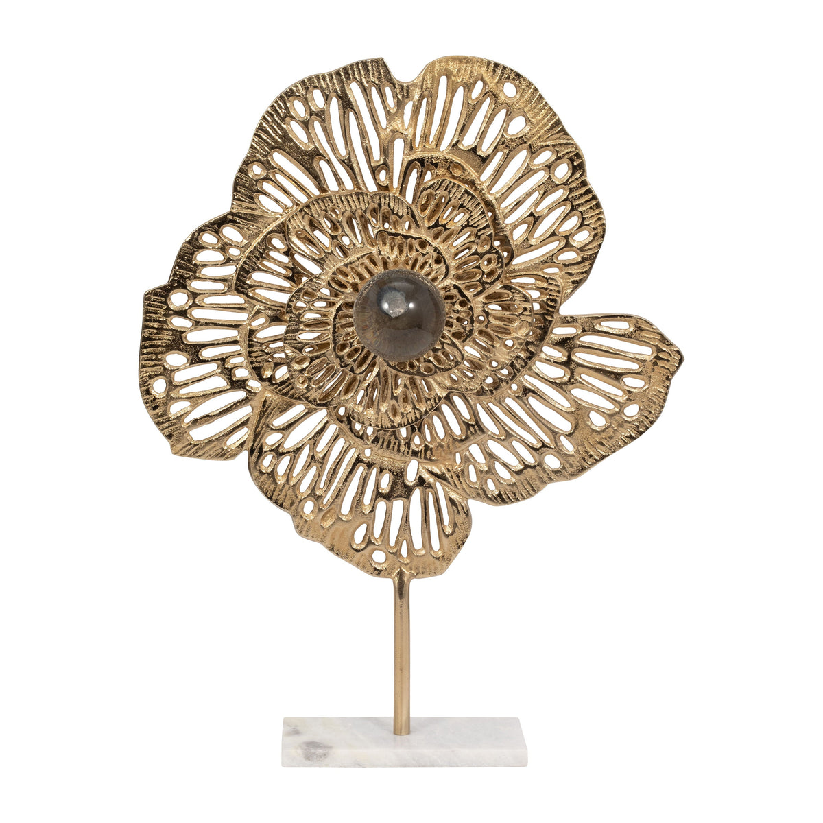 23" Salma Large Flower Statuary - Gold