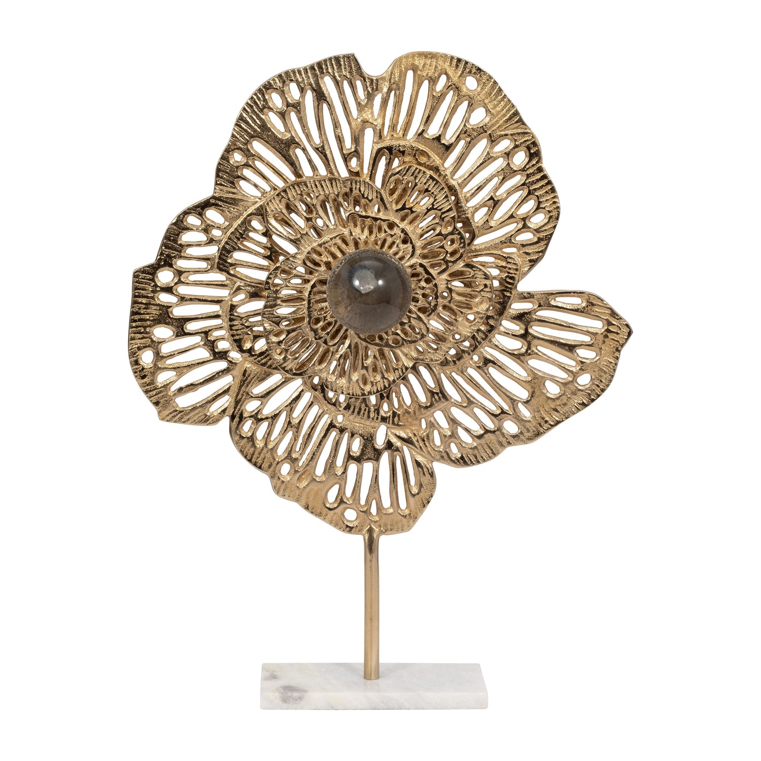 23" Salma Large Flower Statuary - Gold