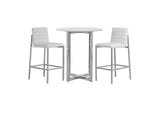 1AA468M Amalfi Metal Back Bar Stool In White Leather (Set of 2)