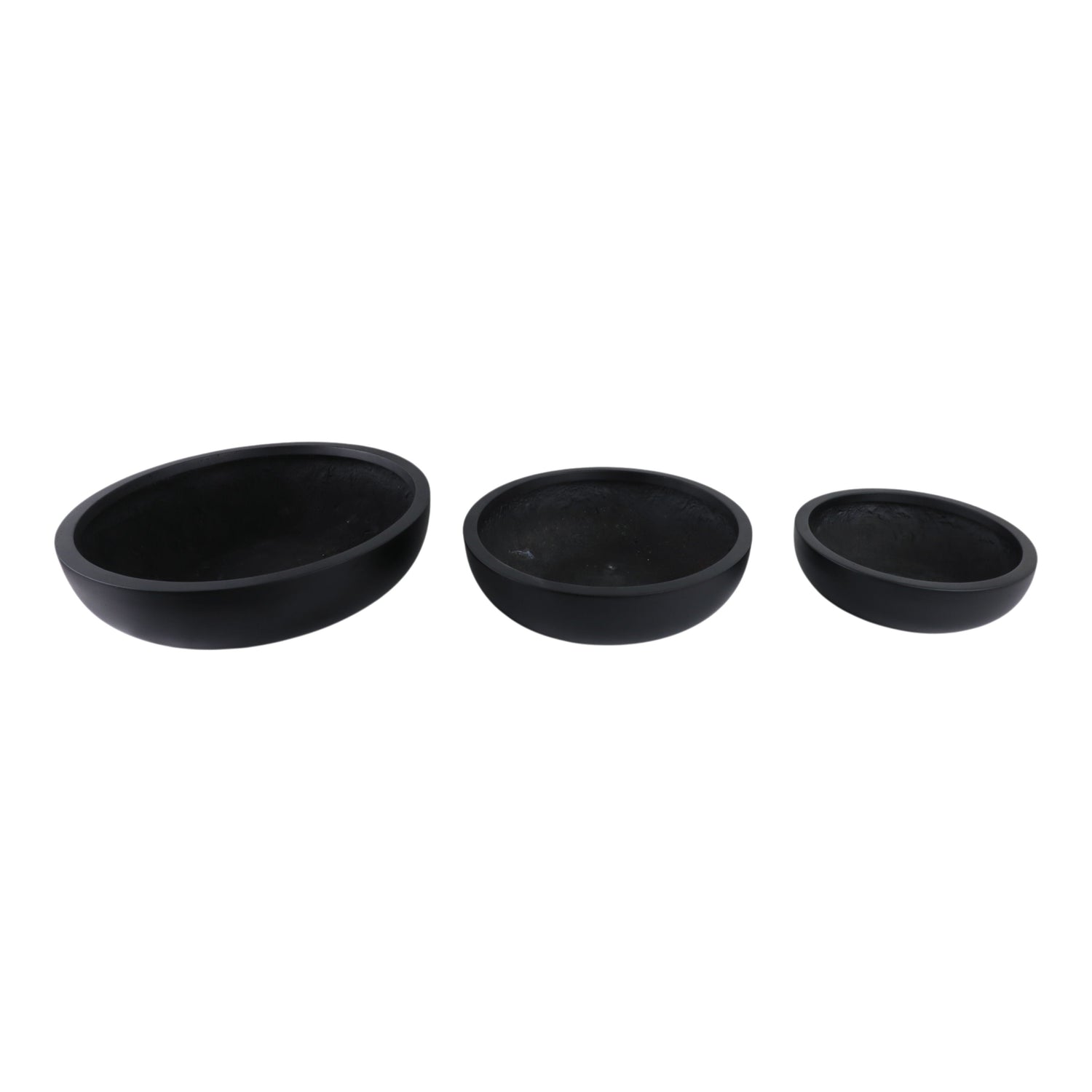 13" / 17" / 21" Low Bowl Planters (Set of 3) - Black