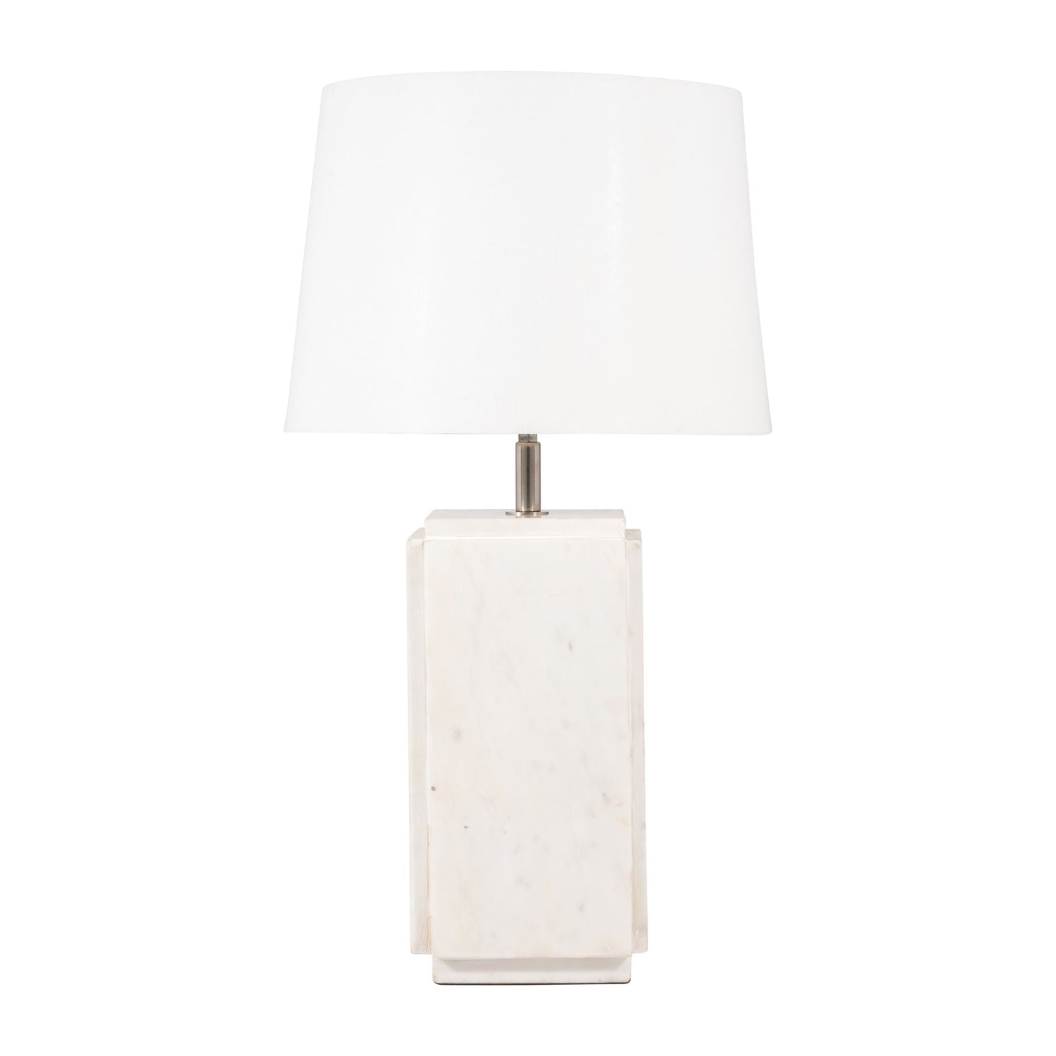 Marble Fluted Table Lamp 27" - White / Off White