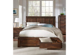 3F41D5 Meadow Solid Wood Footboard Storage Bed In Brick Brown