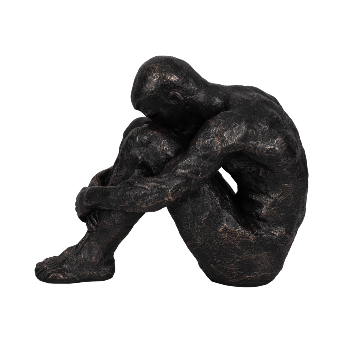 16" Sitting Man - Bronze
