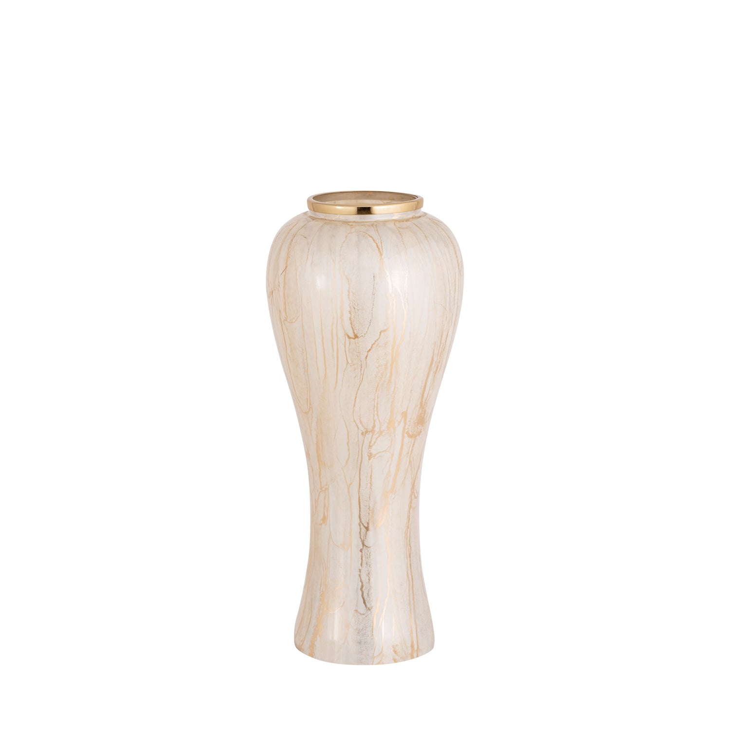 21" Frances Small Oversized Floor Vase - White