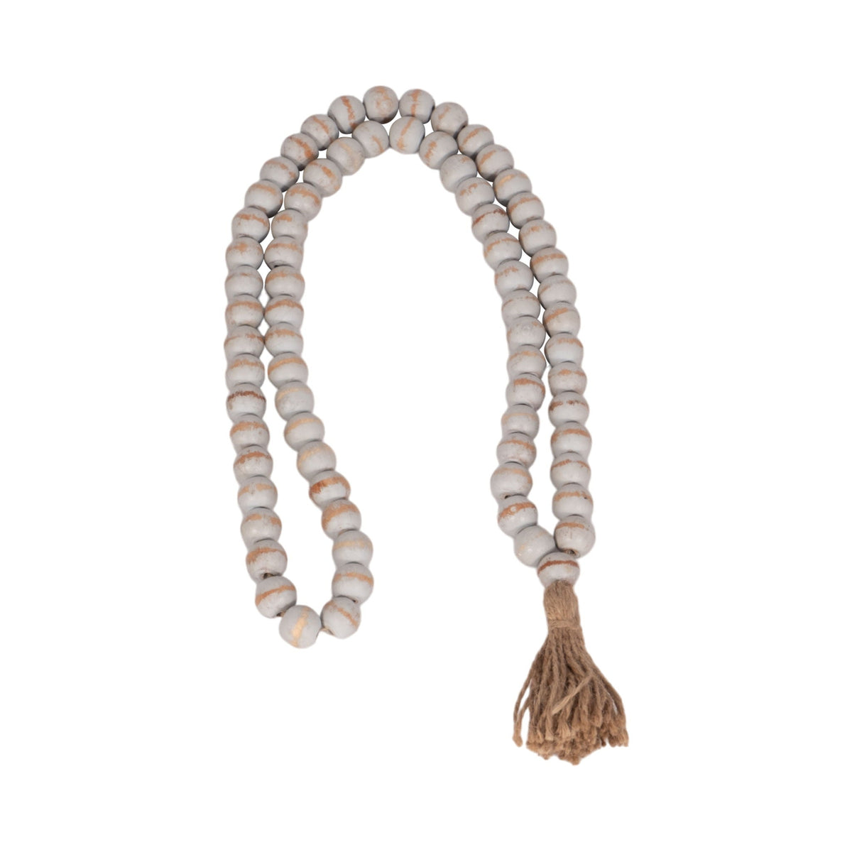 Wood Bead Garland Antique 24" - Antique Gray