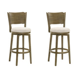 Winsley - Coastal Modern Swivel Wood Bar Height Kitchen Bar Stool