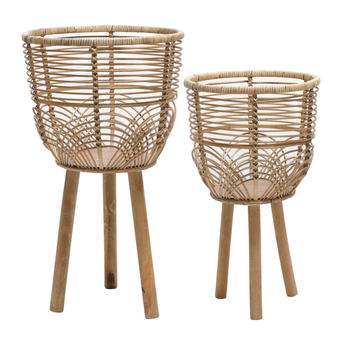Wicker Planters 10 / 12" (Set of 2) - Natural