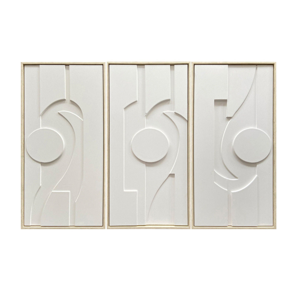 12" x 24" Novak Dimensional 3/A Wall Decor (Set of 3) - White