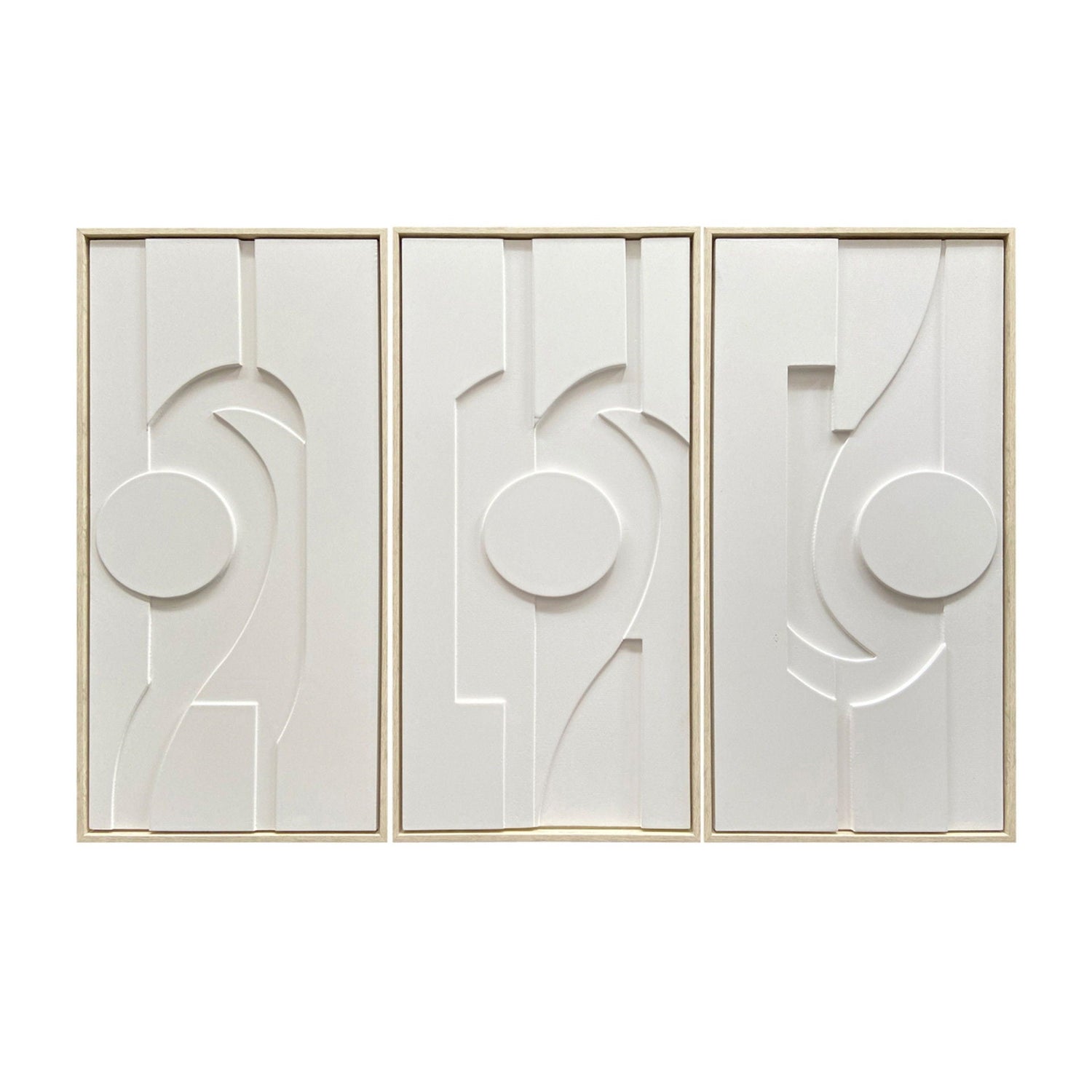 12" x 24" Novak Dimensional 3/A Wall Decor (Set of 3) - White