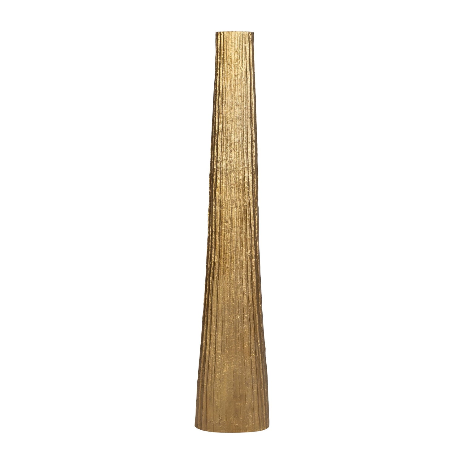 Metal 58" Ribbed Floor Vase - Gold