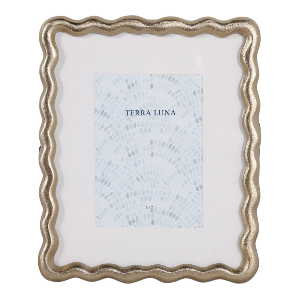 5" x 7" Matted Photo Frame Scallop Border - Gold