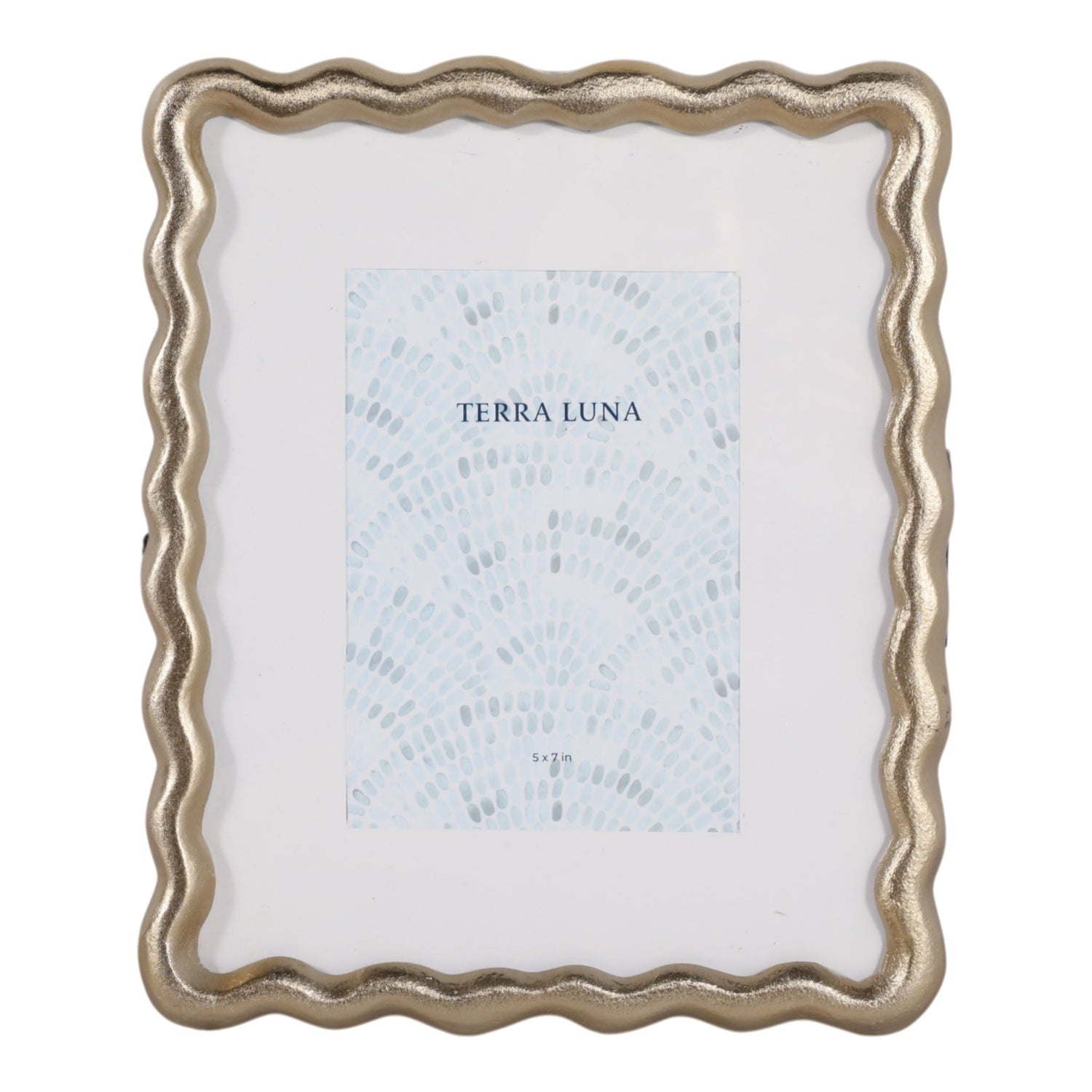 5" x 7" Matted Photo Frame Scallop Border - Gold