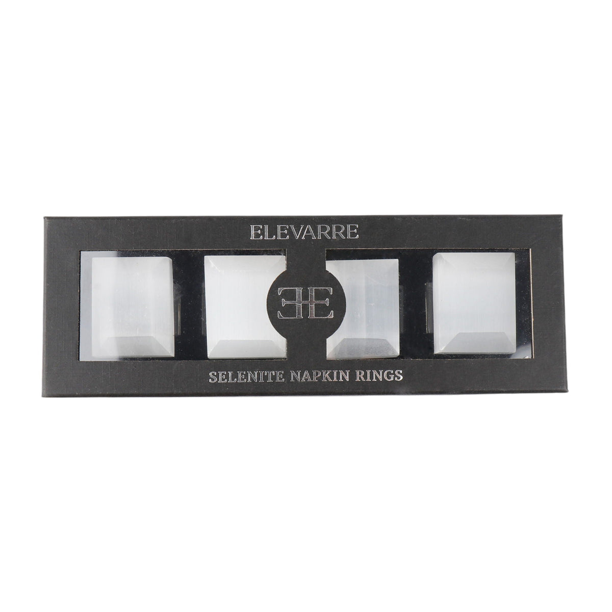 10" Senise Selenite / Crystal Napkin Rings (Set of 4) - White