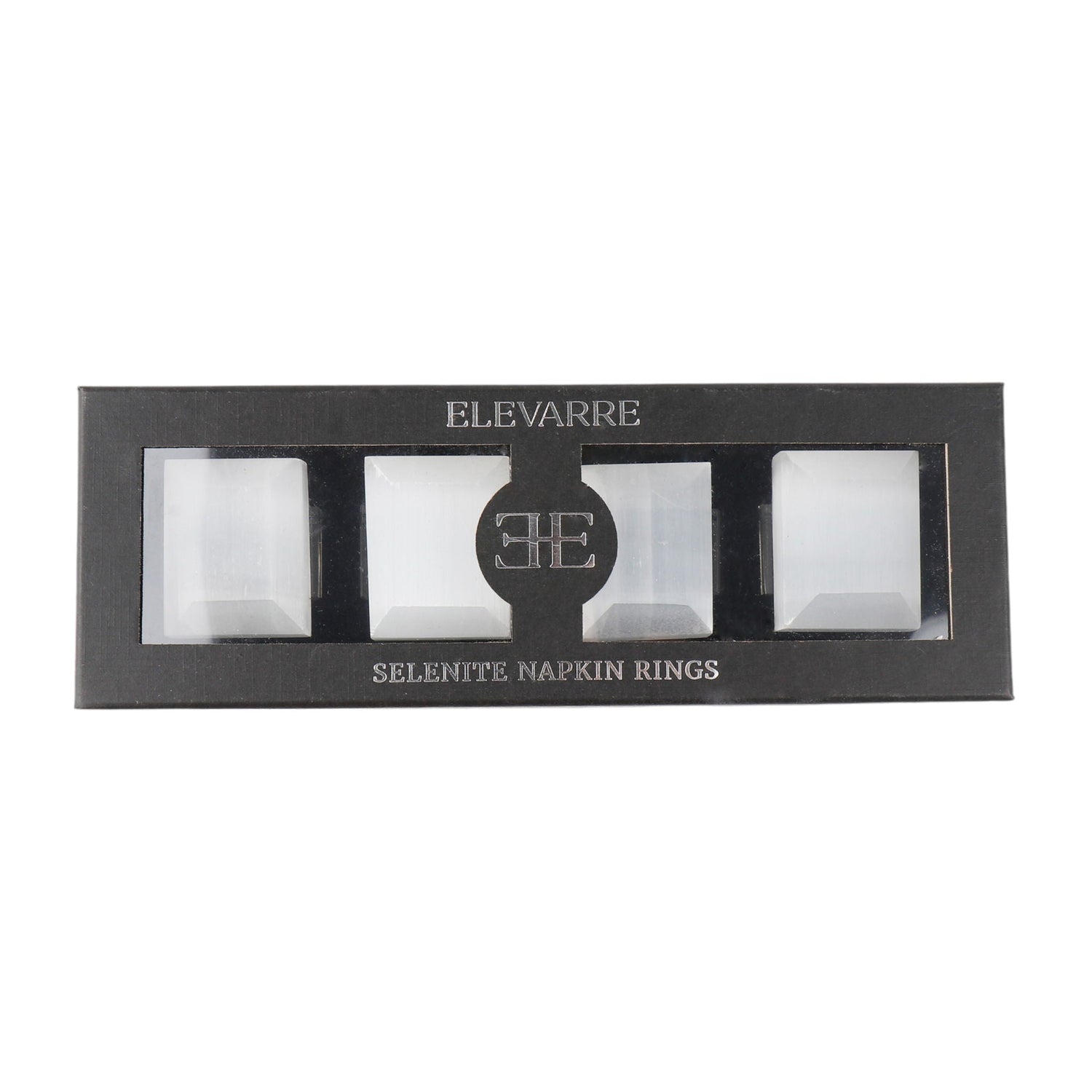 10" Senise Selenite / Crystal Napkin Rings (Set of 4) - White
