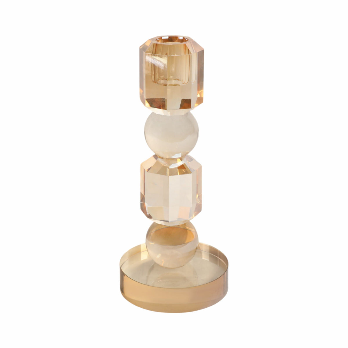 8" Geo Crystal Taper Holder - Amber