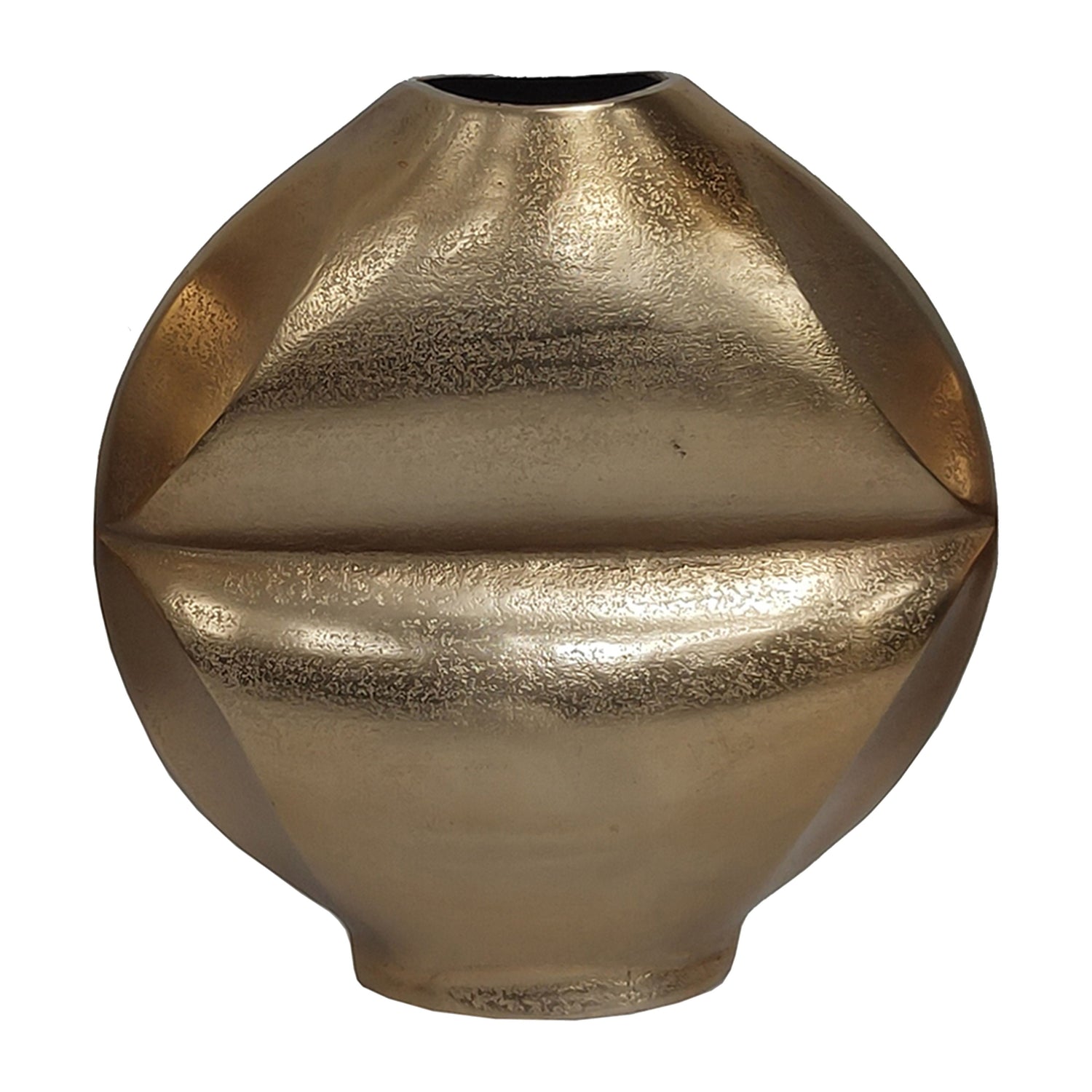 9" Byram Metal Slit Vase - Champagne