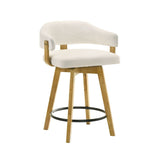 Callah - Contemporary Natural Wood Counter Height Kitchen Bar Stool