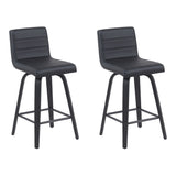 Vienna - Modern Counter Height Swivel Bar Stool - Black Brushed Wood Frame