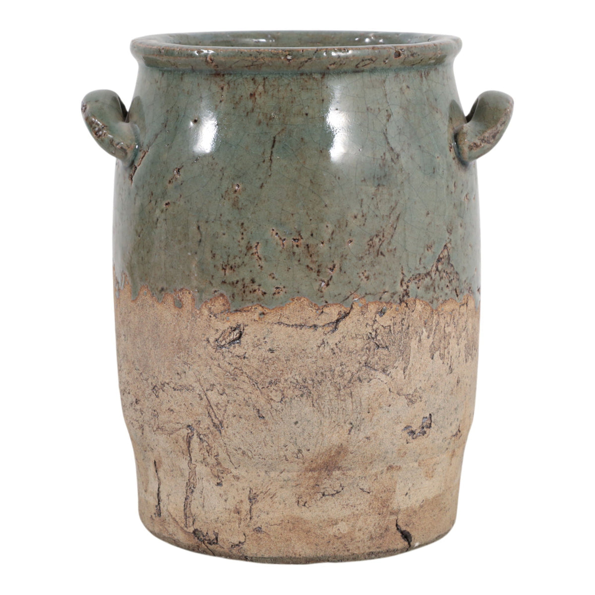 8" x 7" Traditional Vase - Green / Brown