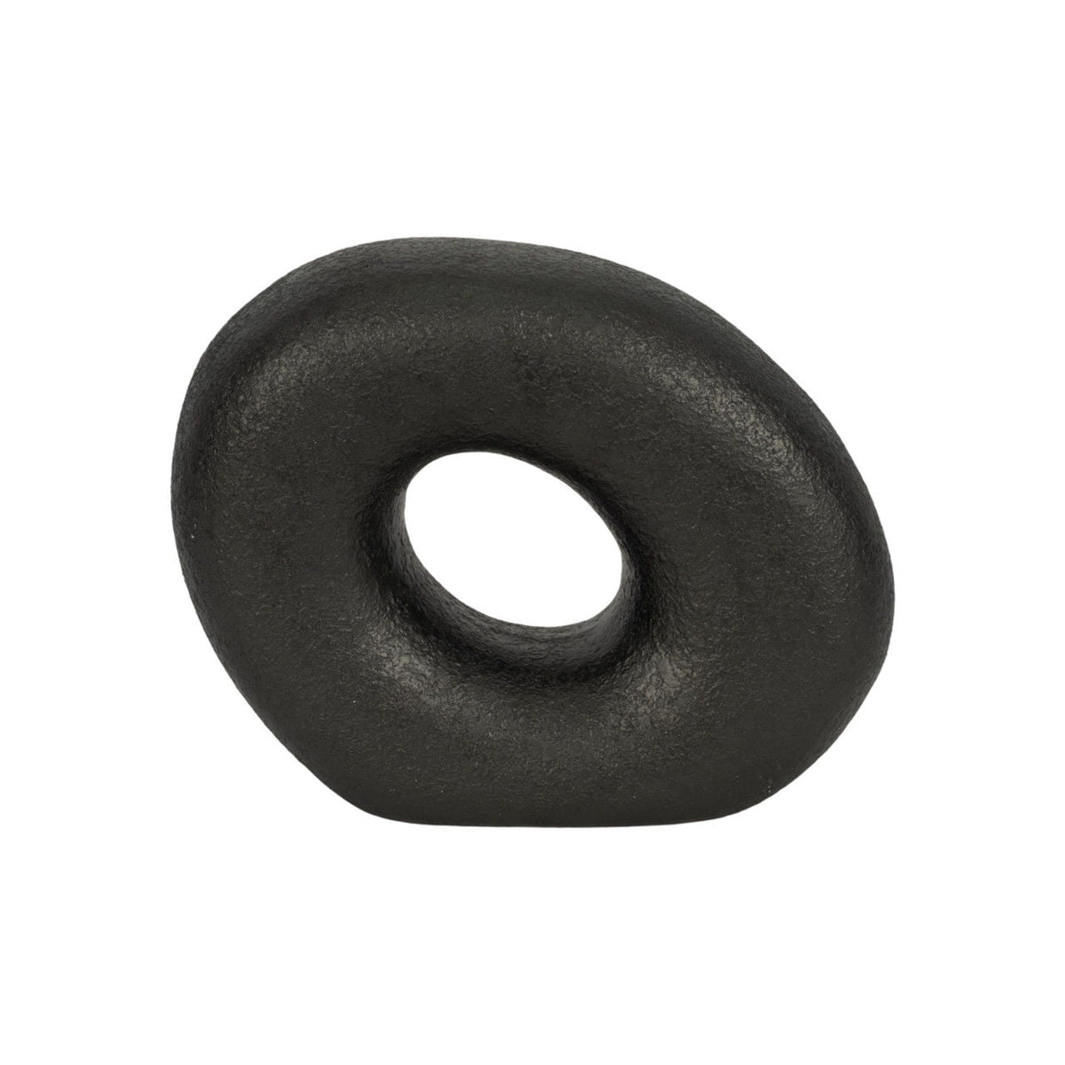 10" Textured Open Cut-Out Slanted Circle Object - Black