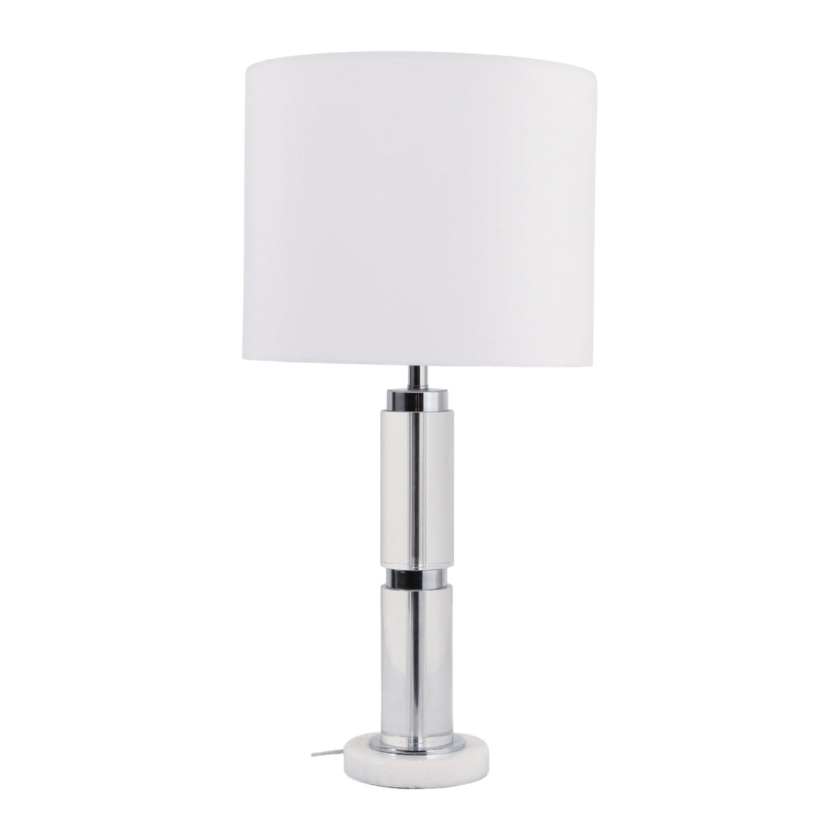 27" Smythe Crystal Table Lamp - White / Silver