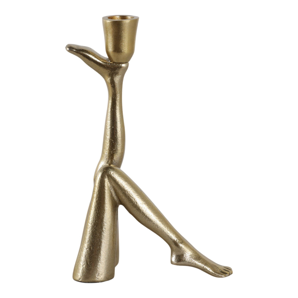 9" x 6" Leg Up Taper Holder - Gold