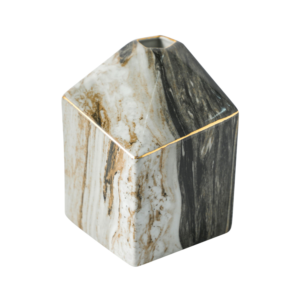 7" Salmis Medium Vase - Gray Marble