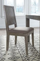 Herringbone Solid Wood Upholstered Dining Chair in Rustic Latte (2)