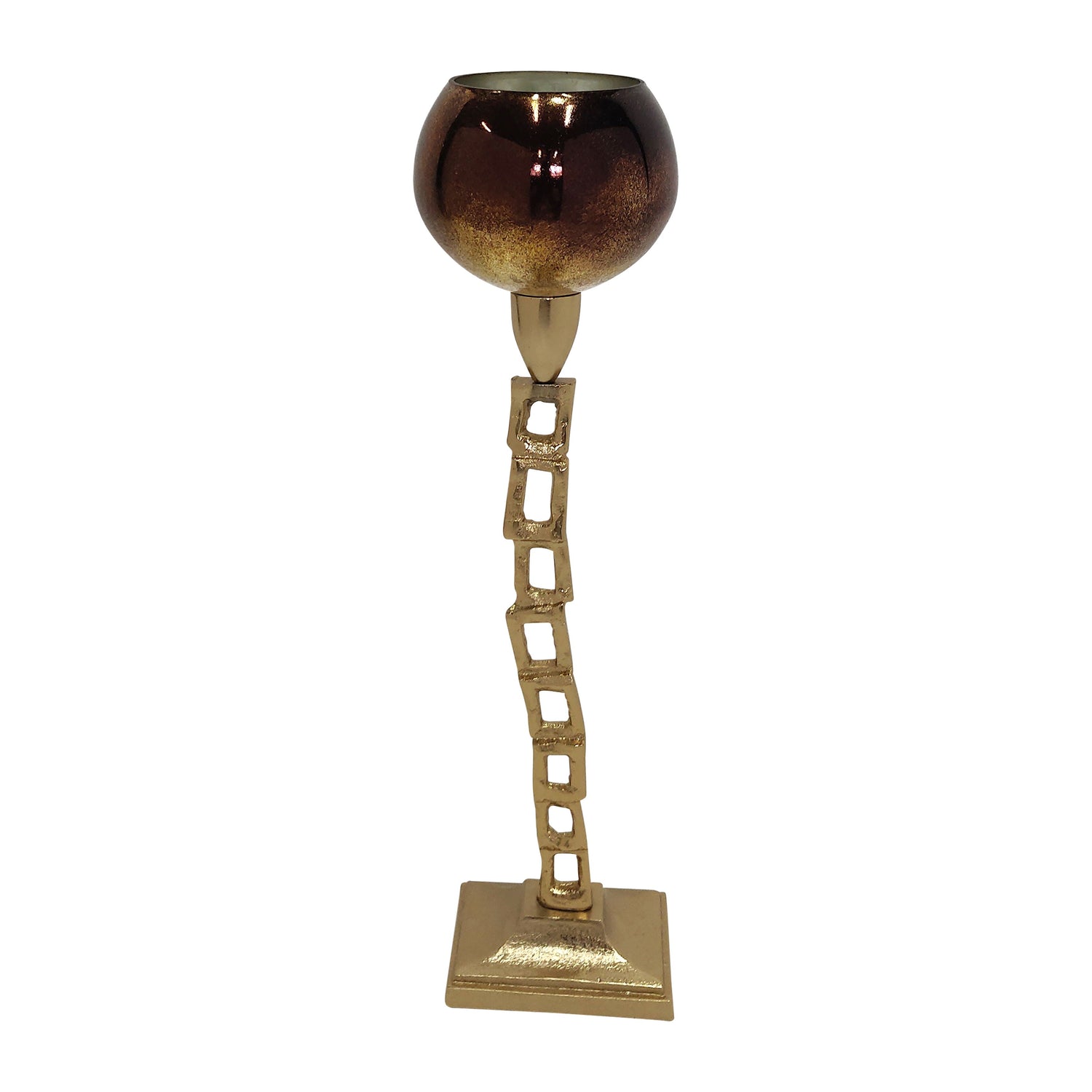 Metal 18" Tealight Holder With Base - Gold