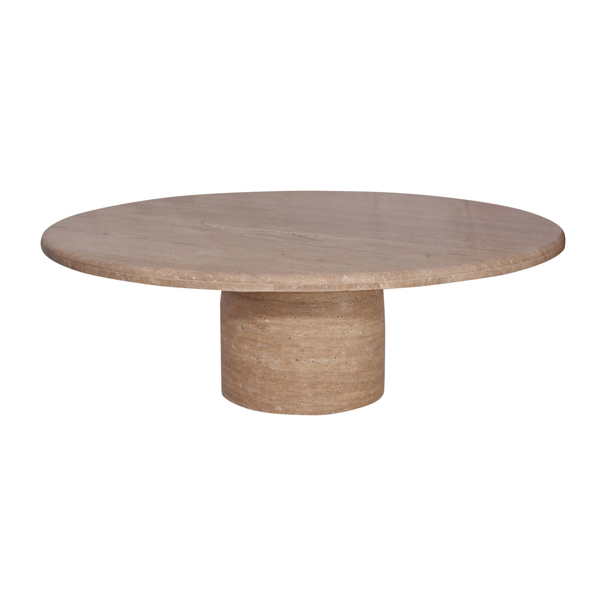 47" Winston Travertine Stone Coffee Table KD 2 Box - Ivory / Beige