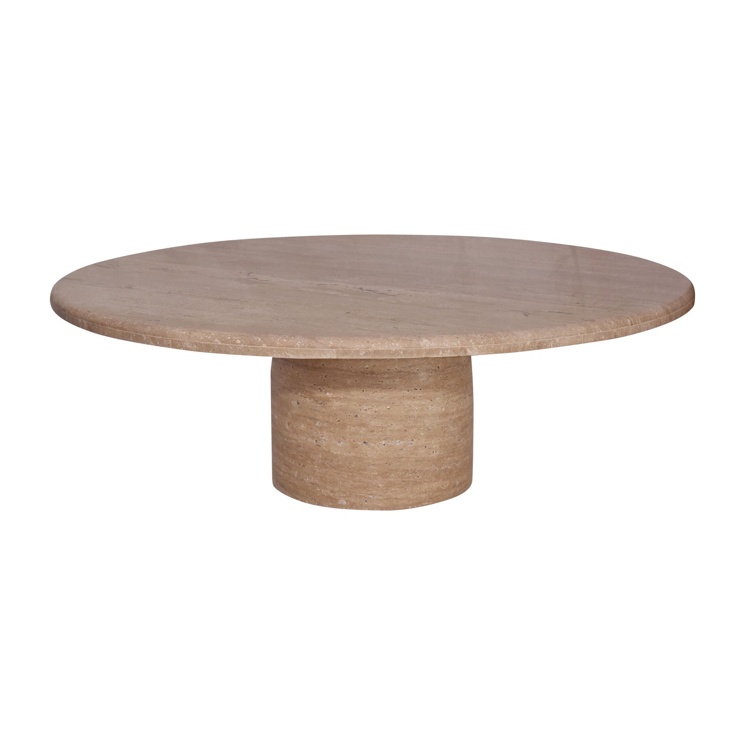 47" Winston Travertine Stone Coffee Table KD 2 Box - Ivory / Beige