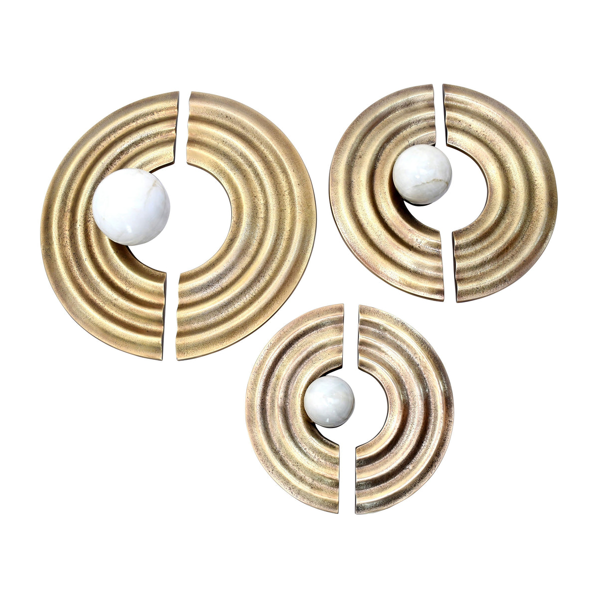 12" / 15" / 18" Leza Ring Wall Decor (Set of 3) - Gold