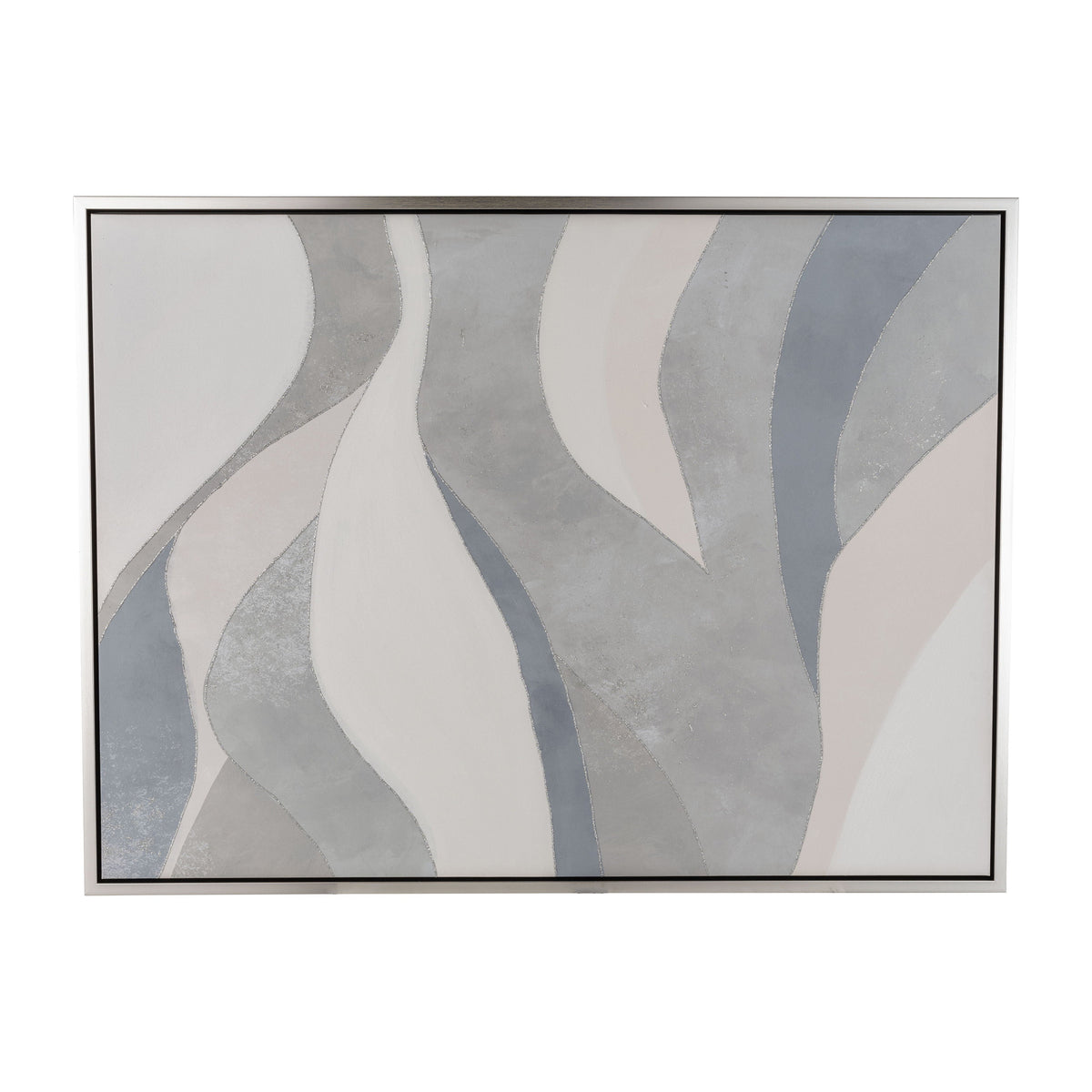 36x48" Framed Handpainted Green Waves Abstract - Sage
