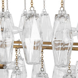 Tressia - Glass Round Chandelier - Brass