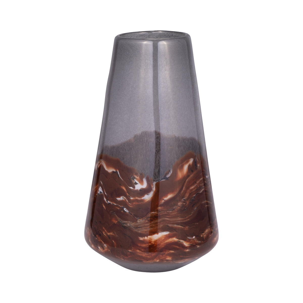 Glass Vase 14" - Gray / Brown