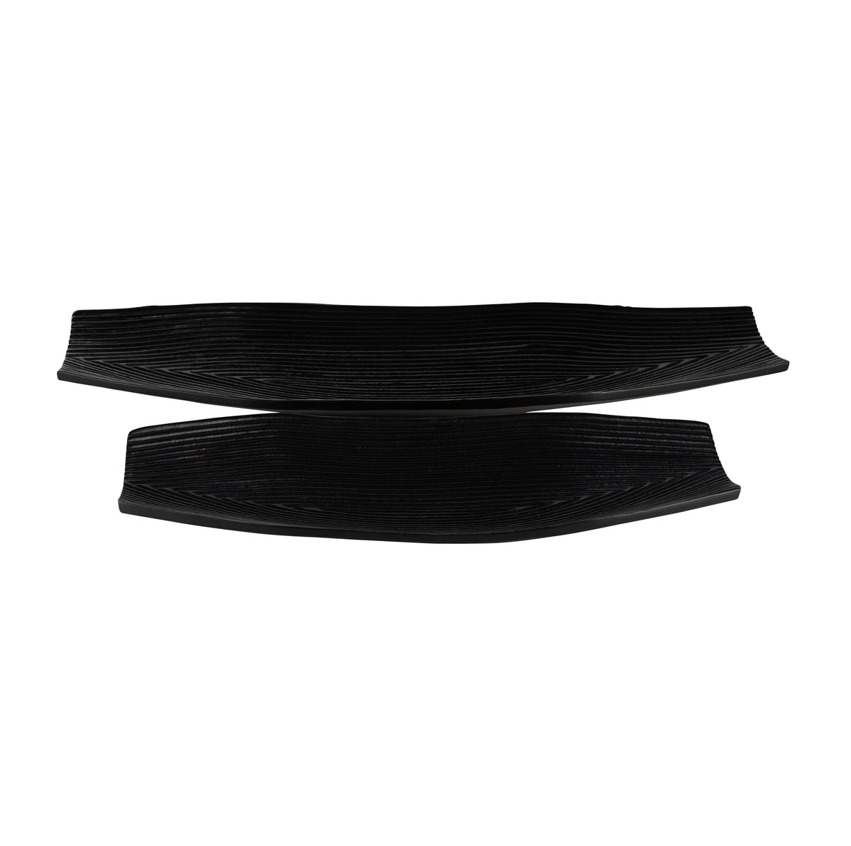 Metal Geometric Disk Plate 16 / 21" (Set of 2) - Black