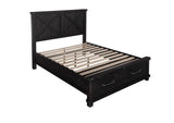 7YC9D4 Yosemite Solid Wood Footboard Storage Bed In Cafe
