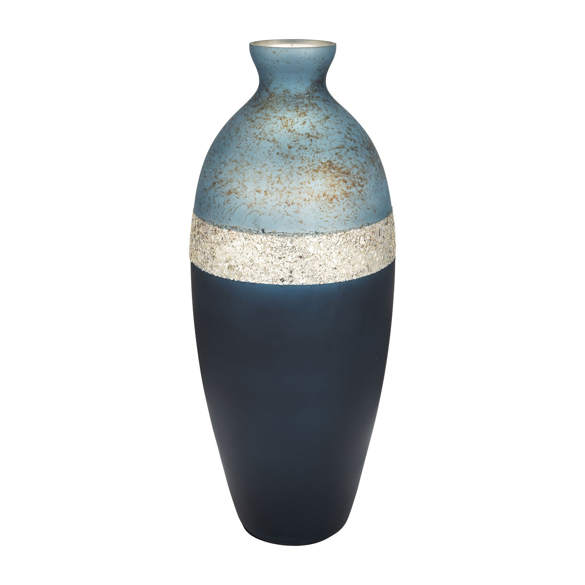 Glass Tri-colored Glittered Vase 18" - Multi