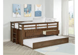 400716T Carlsbad Wood Twin Captains Bed With Trundle Medium Brown